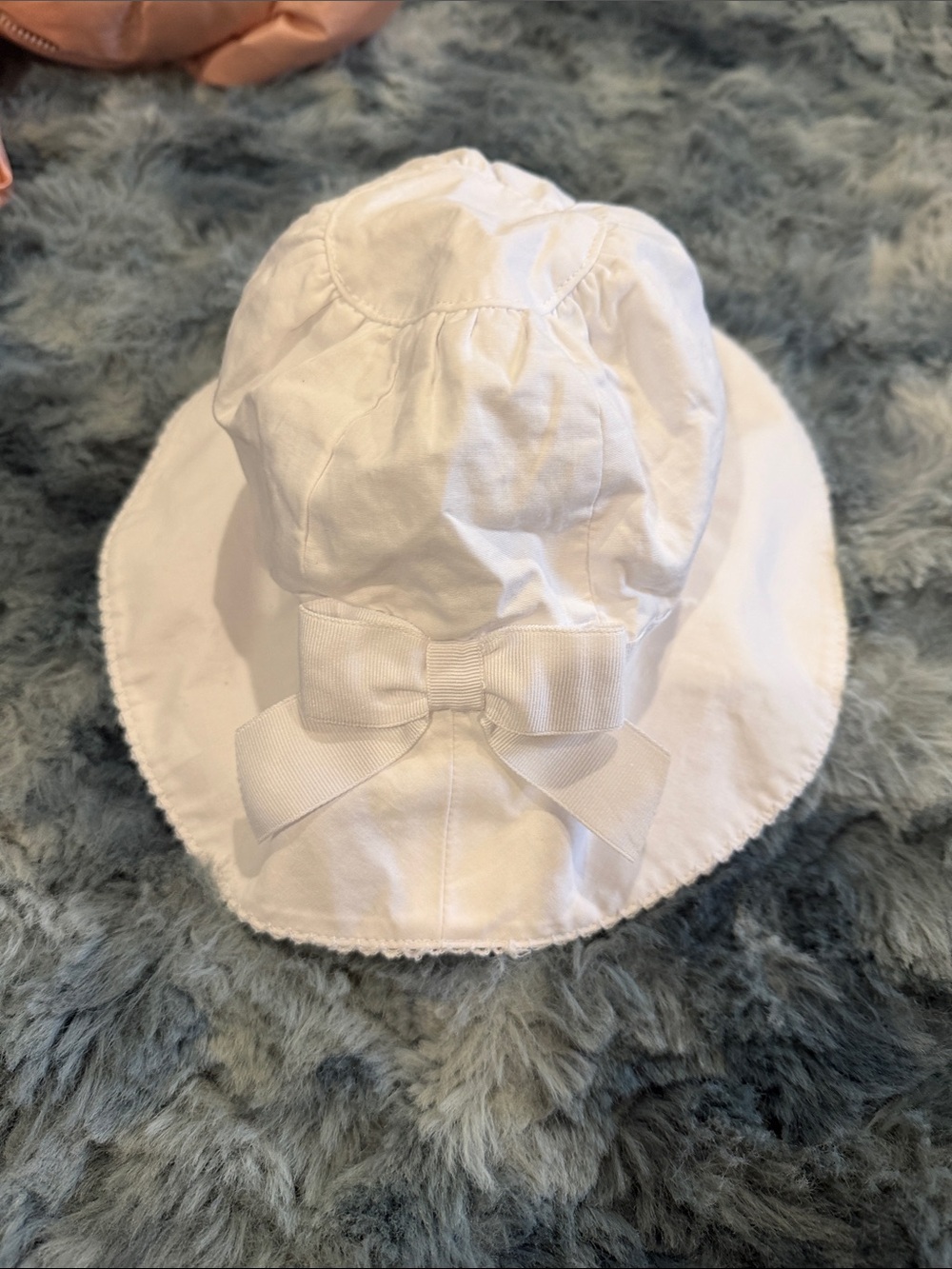 Janie and Jack White Sun Hat with Back Bow